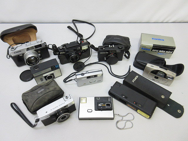 開梱 設置?無料 】 ☆sr0260 コンパクトカメラ 9点セット Canon Konica