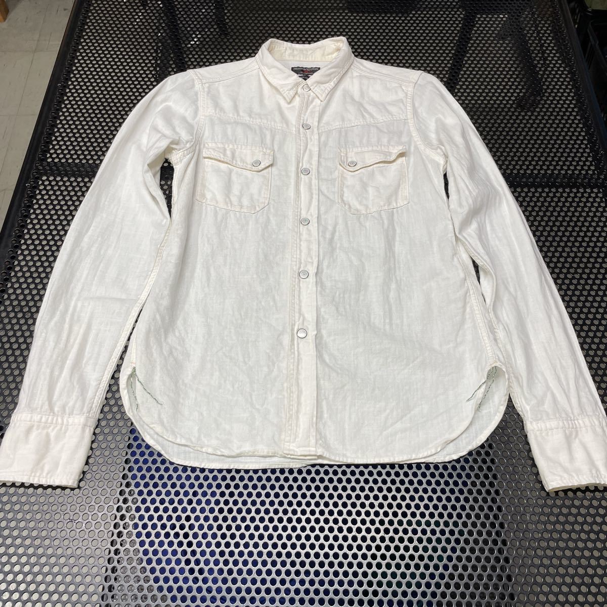 SUNNYSPORTS× United Arrows long sleeve western shirt white white size unknown XS size about collar inside side dirt equipped ( laundry ending 