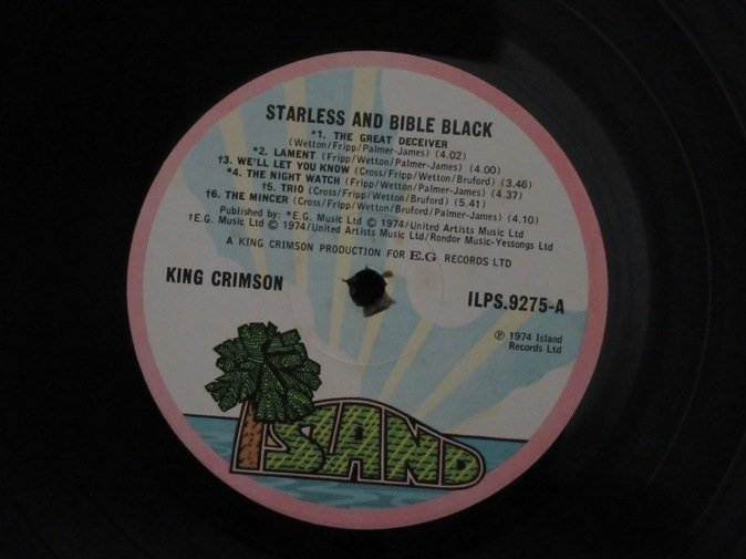 KING CRIMSON*Starless and Bible Black UK Island Pink Rim оригинал 