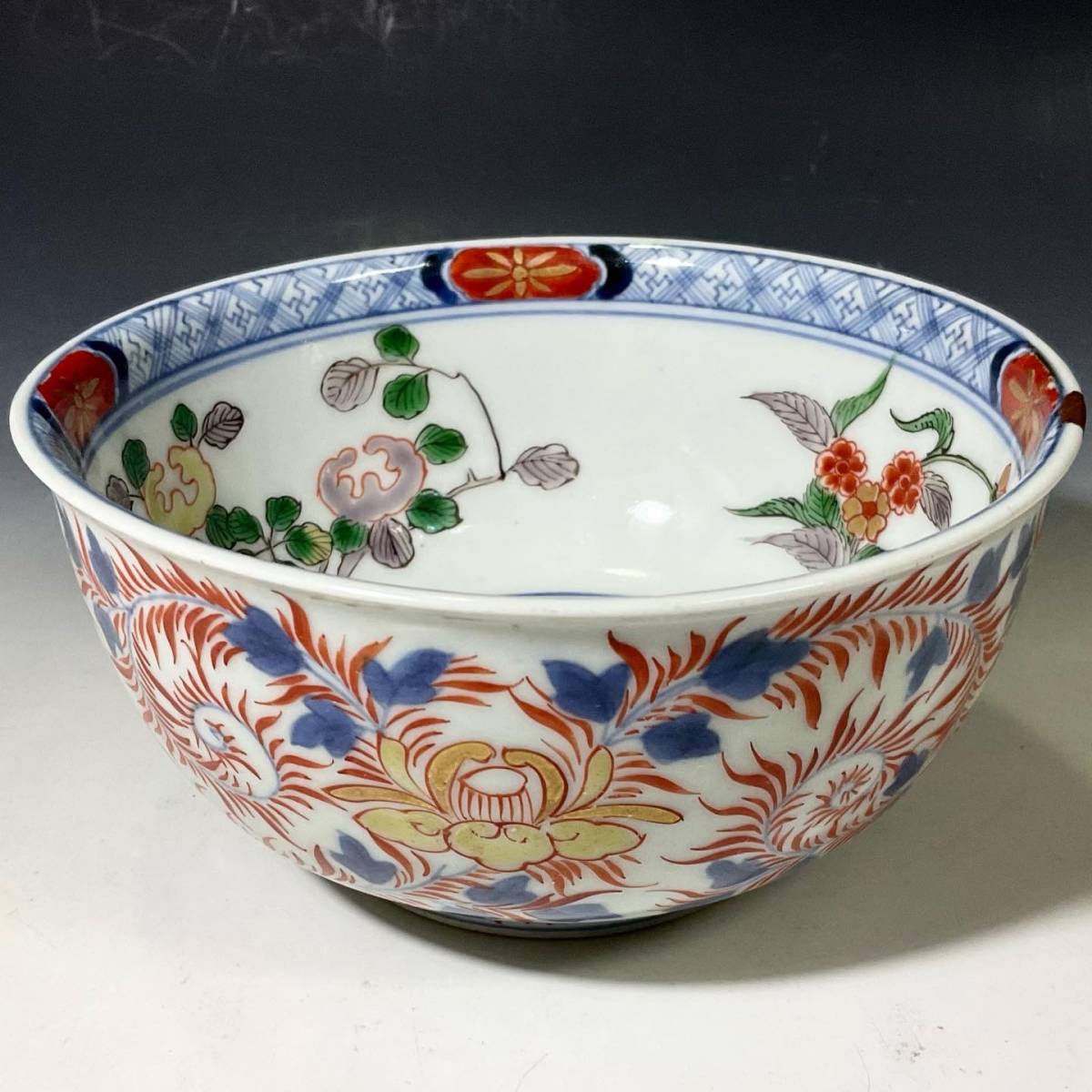 翔)古伊万里 染錦 金蘭手 江戸中期 元禄享保期 表裏全面紋様 桜 翔)古伊万里 染錦 金蘭手 江戸中期 元禄享保期 表裏全面紋様 桜