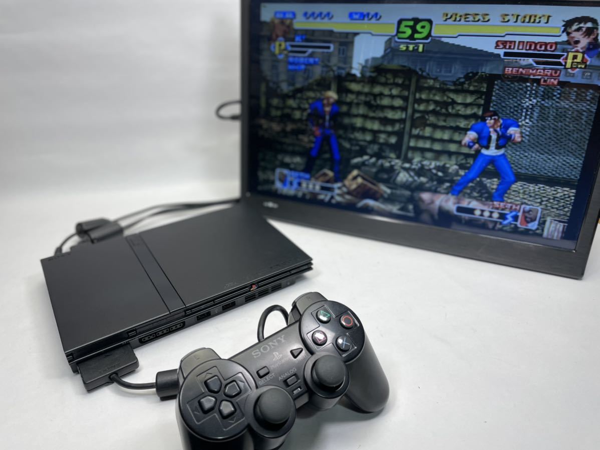 極美品 SONY PlayStation2 SCPH-70000CB Charcoal Black ソニー プレイステーション２ 説明書・箱あり_画像2
