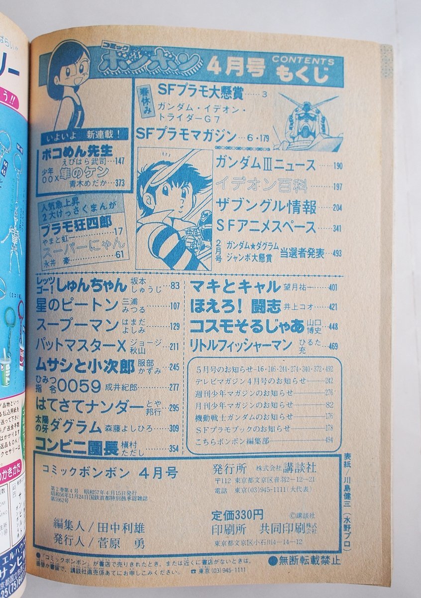 W1777]「コミックボンボン1982年4月号」/ 昭和57年4月15日発行 講談社