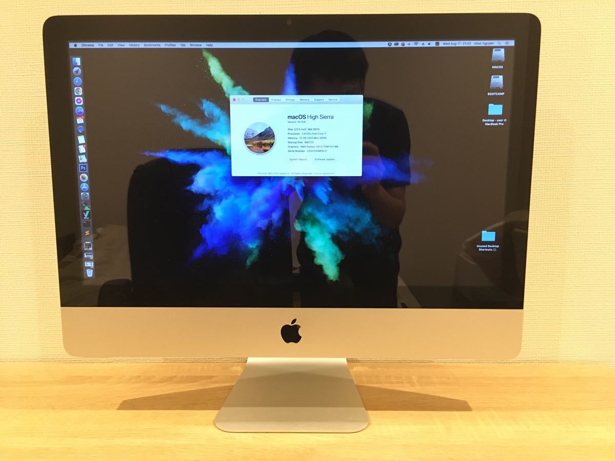 良品・iMac 21.5inch mid 2011 core i7、HDD1TB、12GB DDRAM