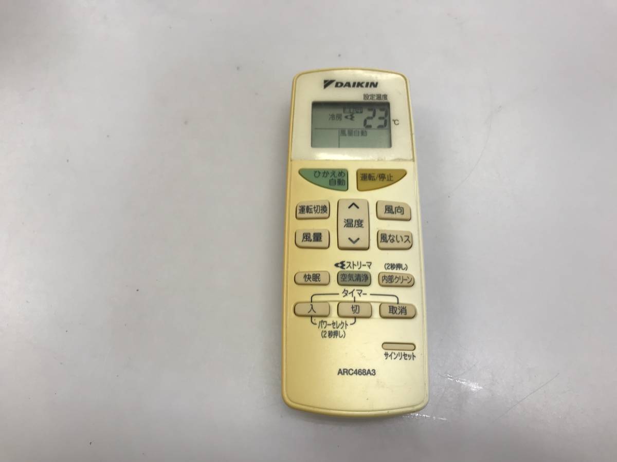 ダイキン エアコンリモコン ARC468A3　中古品9678_画像1