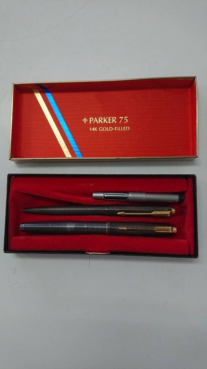 PARKER パーカー 75 スターリングシルバーボールペン ペン先14K 万年筆