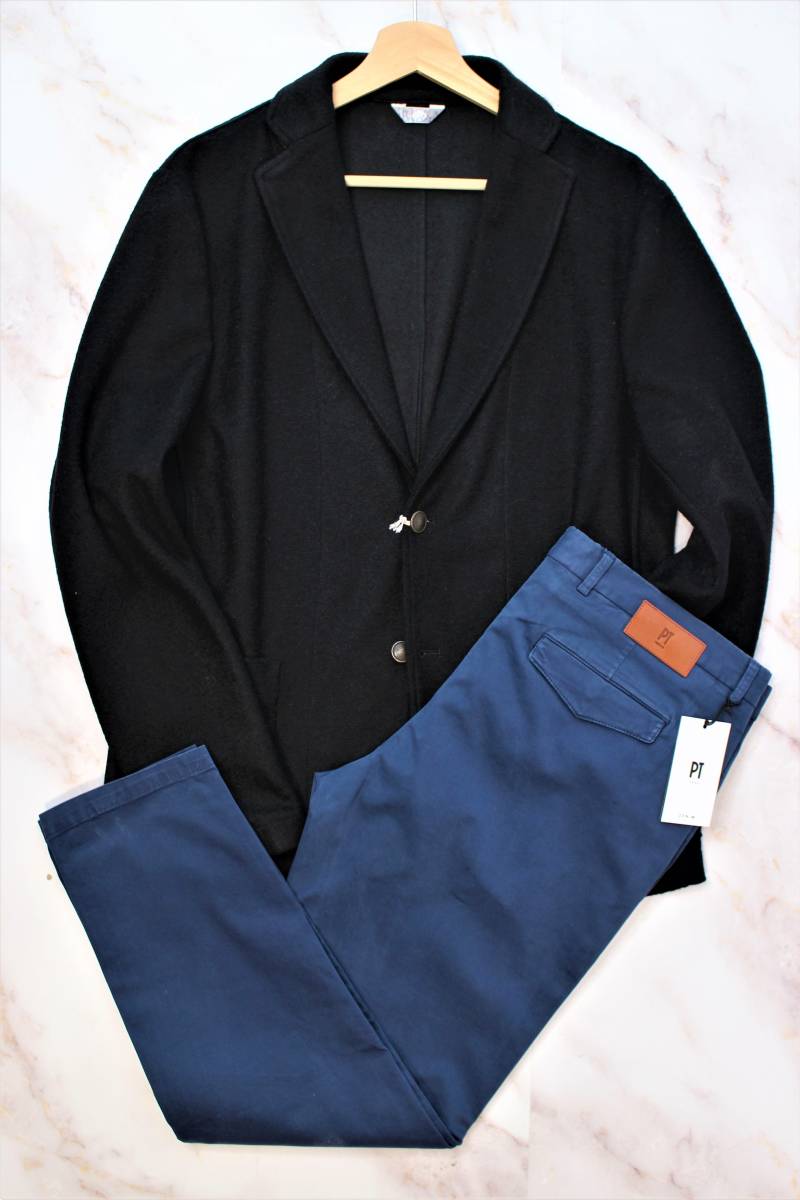 36 通年 スペシャル特価！「ＰＴトリノ」イタリア・パンツ専業ブランド・チノ・ダークブルー♪サイズ：36(XL) _ジャケットは別です。