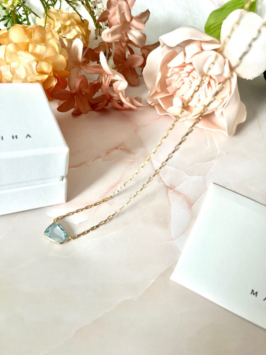 新品 未使用 MARIHA Organic Gems ネックレス M ブルートパーズ K18