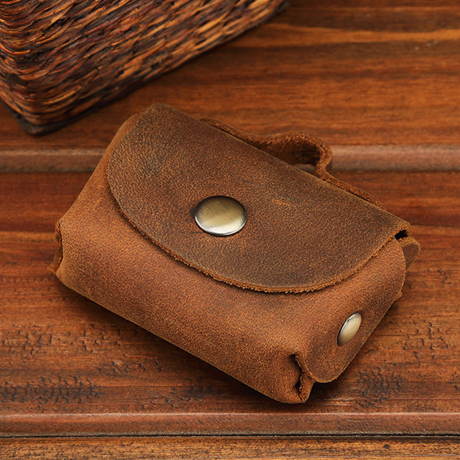  Mini pouch Mini bag Mini case cow original leather earphone storage case storage 