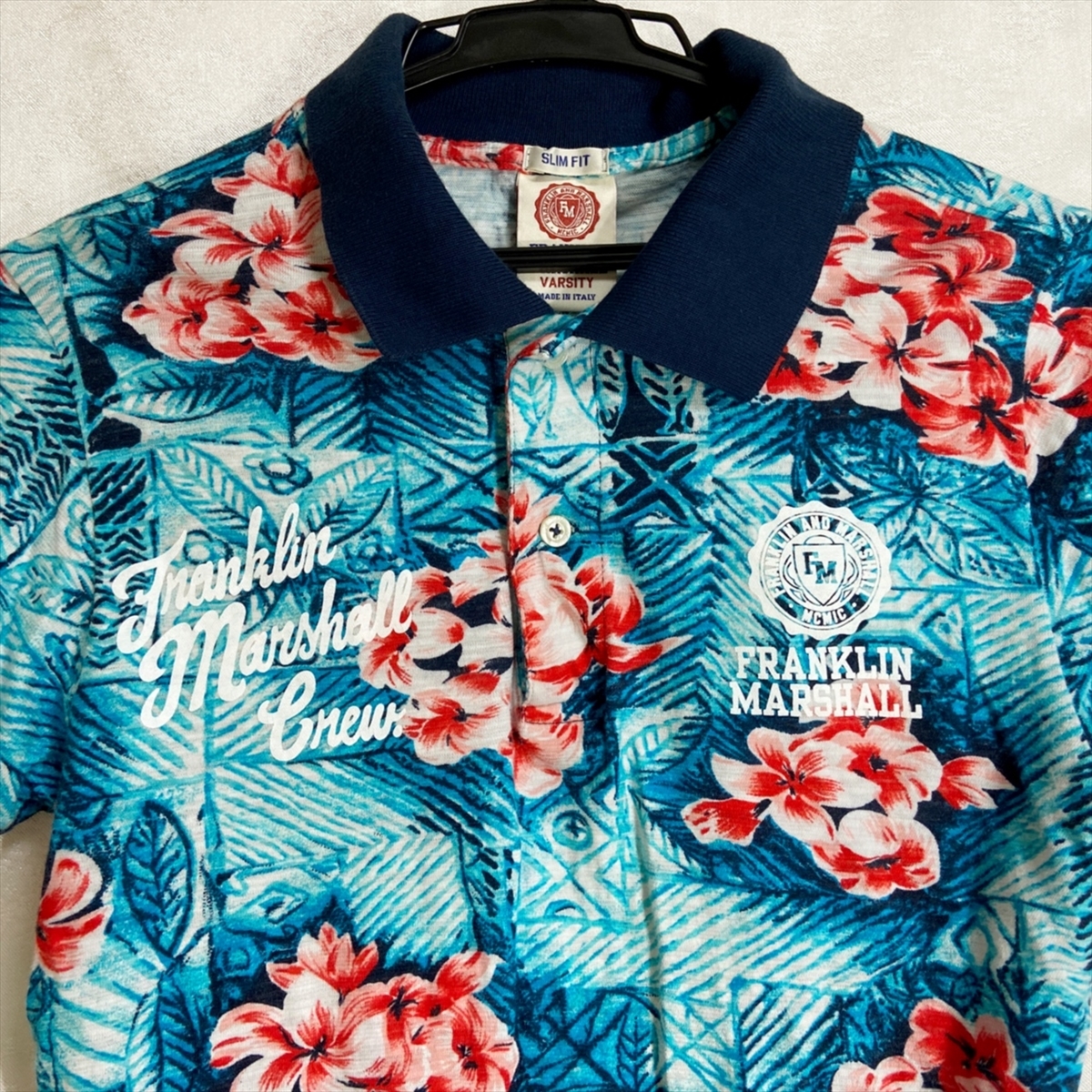  beautiful goods FRANKLIN MARSHALL Frank Lynn Marshall polo-shirt short sleeves floral print 