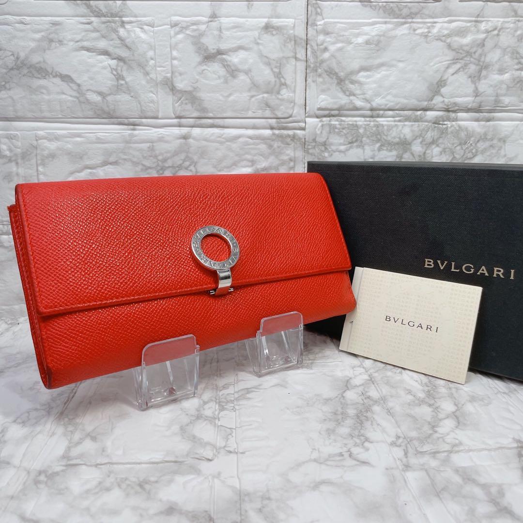 完備品 良品】BVLGARI ブルガリ 長財布 レッド サフィアーノ レザー