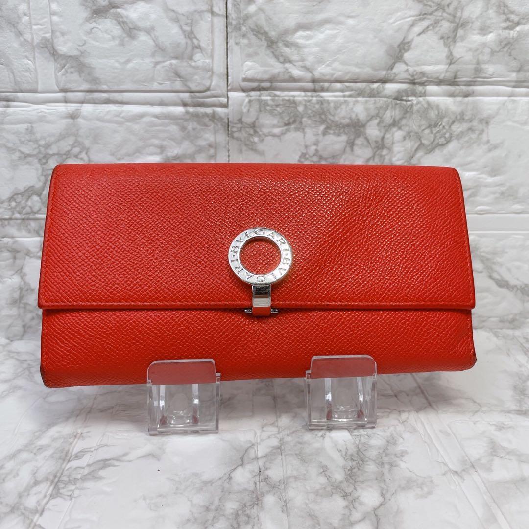 完備品 良品】BVLGARI ブルガリ 長財布 レッド サフィアーノ レザー