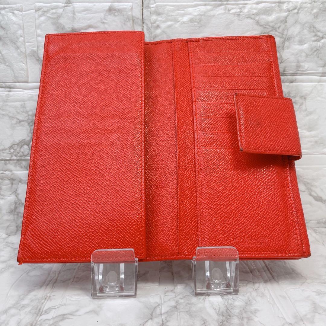完備品 良品】BVLGARI ブルガリ 長財布 レッド サフィアーノ レザー