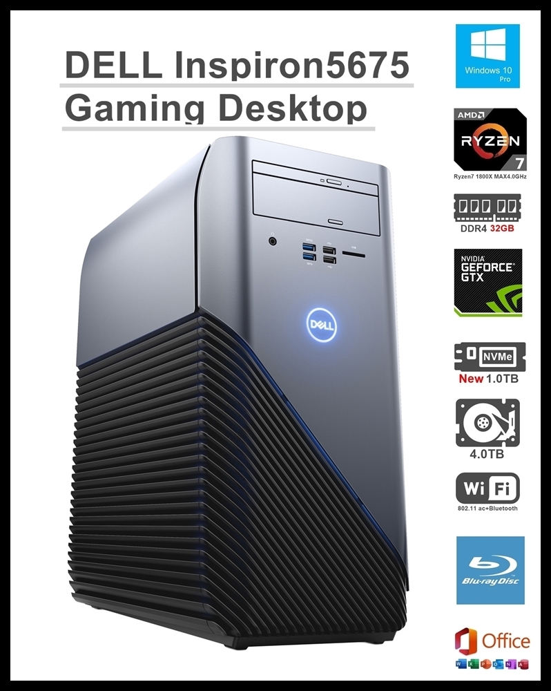 ☆DELL Inspiron 5675/Ryzen7 1800X 8コア/DDR4 32GB/新品NVMe SSD1TB
