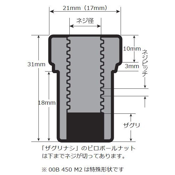 【CUSCO/クスコ】 ピロボールナット 適合：M12×1.5ザグリナシ ザグリ深さ(mm)：- [00B 450 D]の画像1