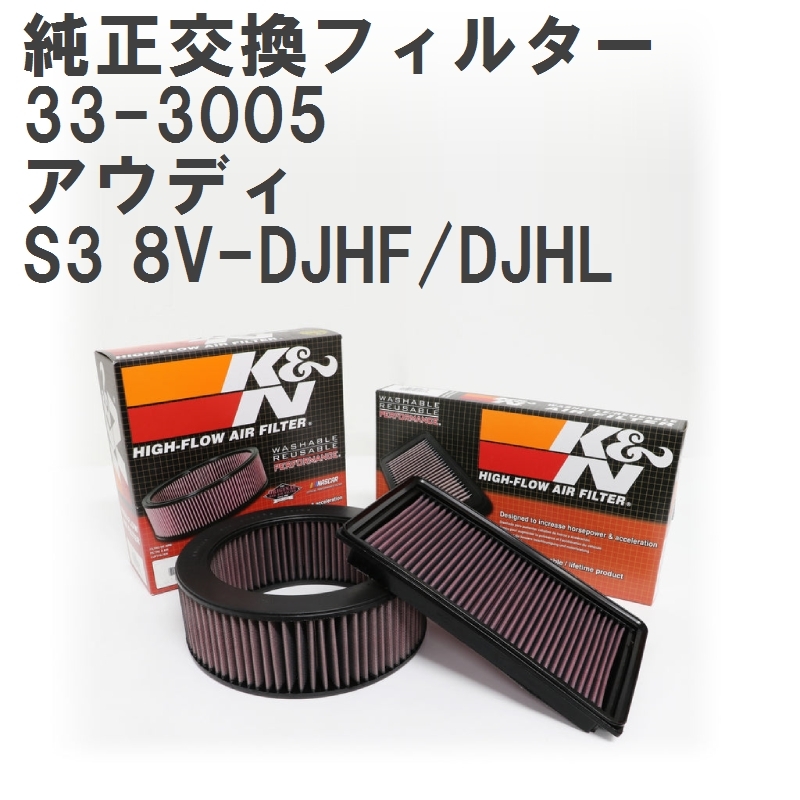 【GruppeM】 K&N 純正交換フィルター 5Q0129620A/5Q0129620B/5Q0129620C/5Q0129620D アウディ S3 8V-DJHF/DJHL 17-21 [33-3005]