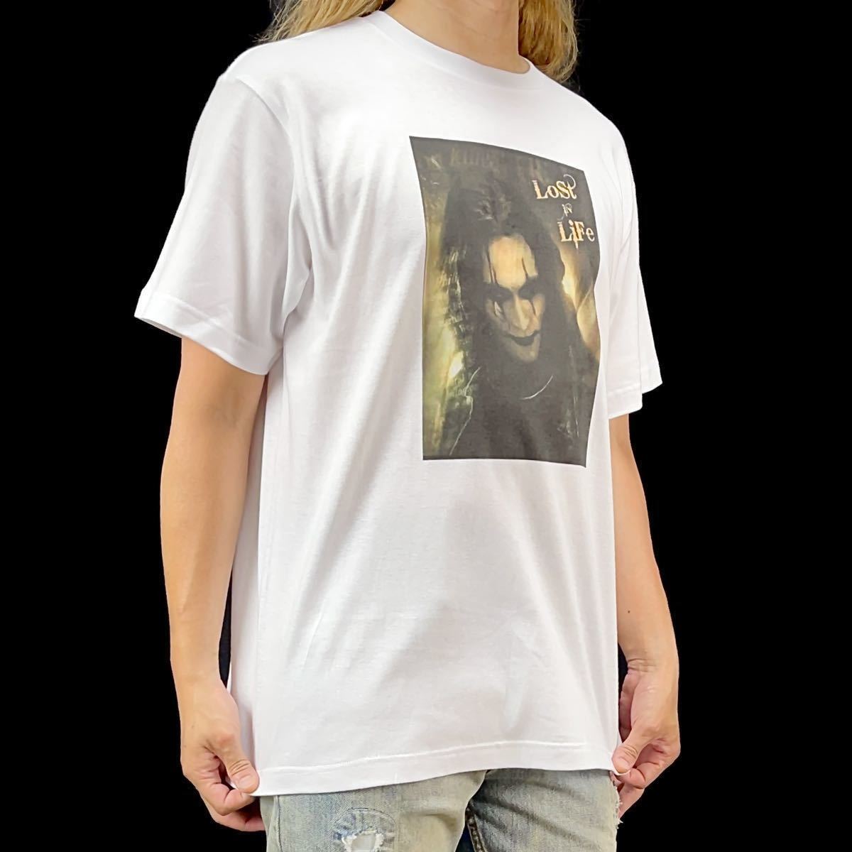 新品 クロウ飛翔伝説 THE CROW エリック ブランドン ブルース リー ハロウィン ダークヒーロー 映画 Tシャツ Mサイズ タイト スリム ビッグ