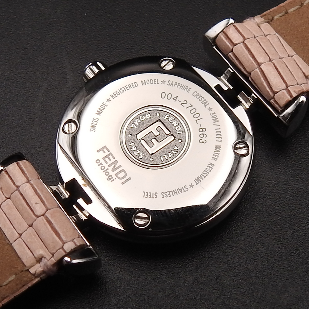  обычная цена 110,000 иен [ стандартный товар ] исправно работающий товар FENDI Fendi mo-da2700L ракушка циферблат 8P diamond новый товар батарейка заменена женские наручные часы 