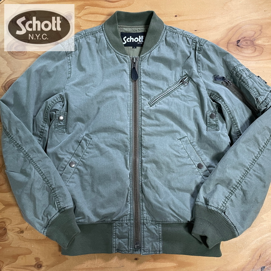 ヤフオク! - ☆Schott ショット 顔料染 コットン MA-1 ミリ...