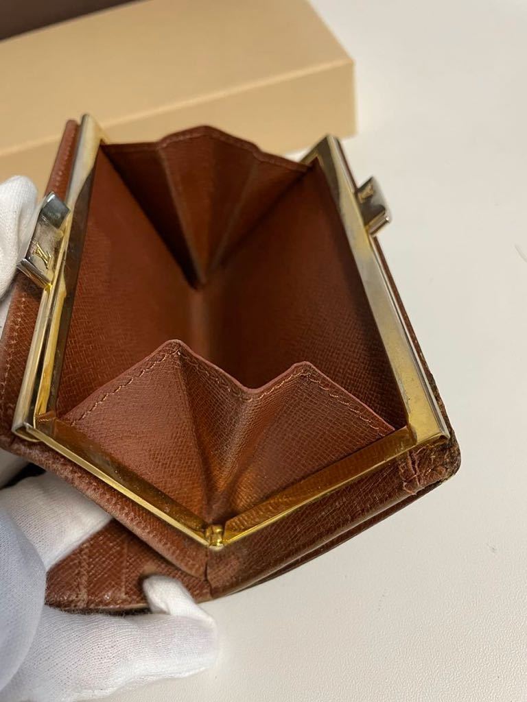 美品 LOUIS VUITTON がま口財布 ルイヴィトン ＵＳＡ 金具 ブラウン モノグラム ポルトモネ ビエヴィエノワ_画像7