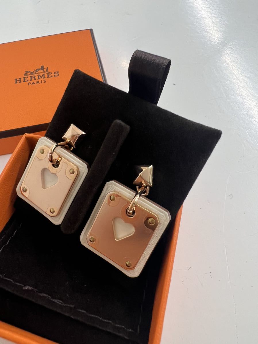 エルメス ピアス ”アス・ドゥ・クール”PM ゴールドプレーテッド×スイフ