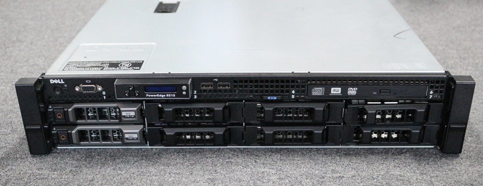 Dell PowerEdge R515 サーバー AMD Opteron×2枚 HDD１TB×2個 メモリ4GB×8枚 マルチドライブ付 通電確認済 _画像1