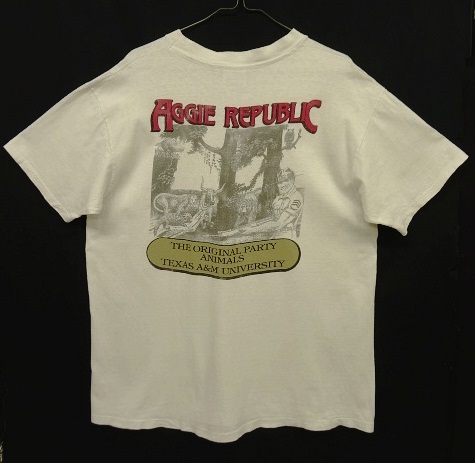 【送料無料(一部地域を除く)】 Tシャツ 半袖 シングルステッチ REPUBLIC AGGIE UNIVERSITY A&M TEXAS USA製 ヴィンテージ 80s VINTAGE バナリパ アメリカ製 80年代 文字、ロゴ 【送料無料(一部地域を除く)】 Tシャツ 半袖 シングルステッチ REPUBLIC AGGIE UNIVERSITY A&M TEXAS USA製 ヴィンテージ 80s VINTAGE バナリパ アメリカ製 80年代 文字、ロゴ