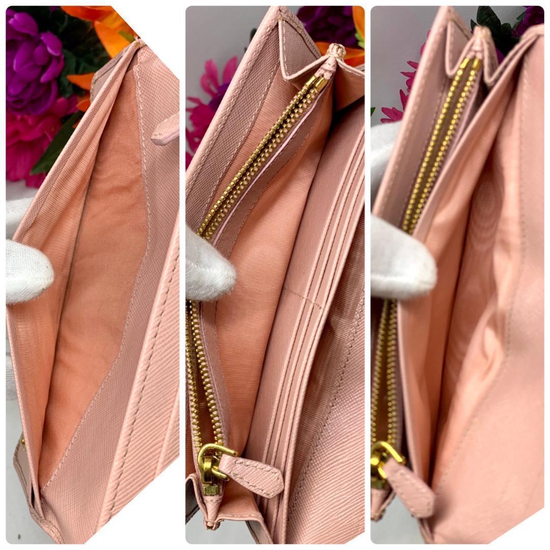 美品 PRADA プラダ サフィアーノ ピンク リボン 長財布 | contifarma.pe
