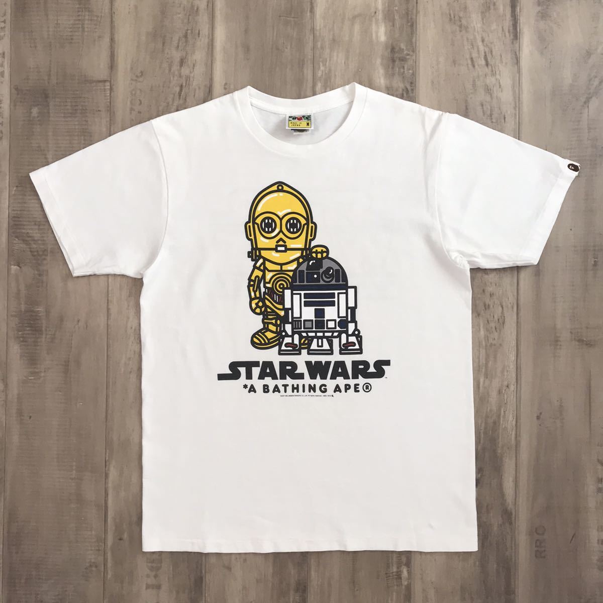 starwars × bape R2D2 C3PO Tシャツ Mサイズ a bathing ape スターウォーズ エイプ ベイプ アベイシングエイプ star wars f4j_画像1