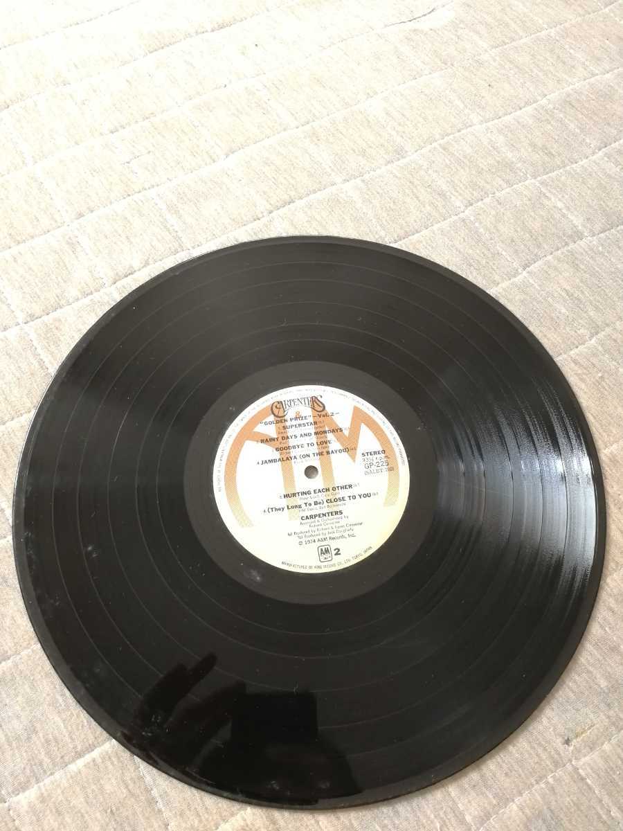 レコード LP カーペンターズ Carpenters GOLDEN PRIZE Vol.2 トップオブザワールド イエスタデイワンスモア など GP225 A&M RECORD_画像7