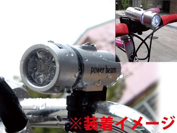 防水 自転車用 5LED 5灯 点滅機能 切替可能！ ホワイト発光 サイクルライト 防災 懐中電灯にも！ライトホルダー付_画像2