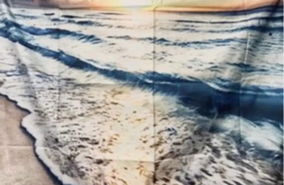 海辺（陽）タペストリー 95×73cm ポリエステル素材　壁掛け　インテリア　背景　夕陽　日の出_画像4