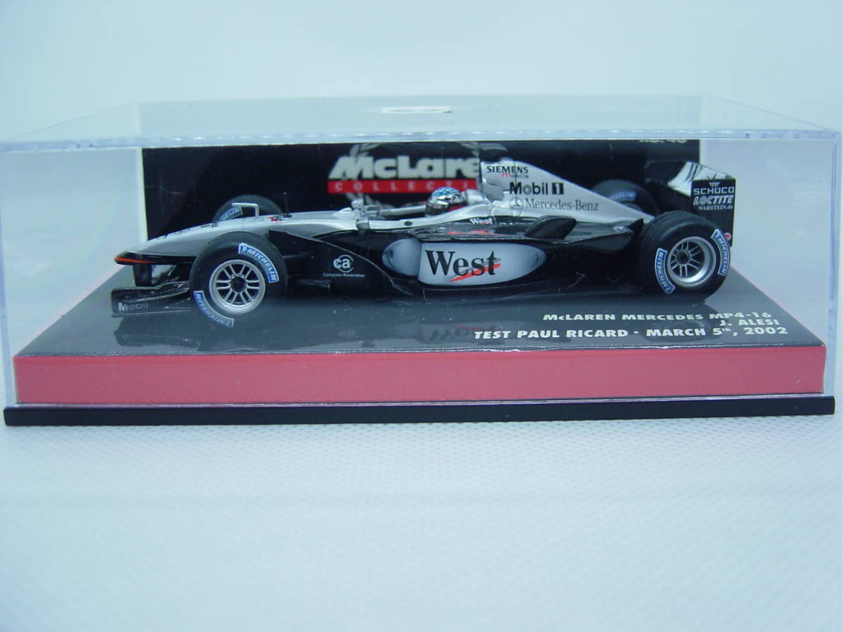 MINICHAMPS 1/43 Mclaren MP4-16 TEST PAUL RICARD 2002 J.ALESI マクラーレン ジャン・アレジ タバコデカール West仕様