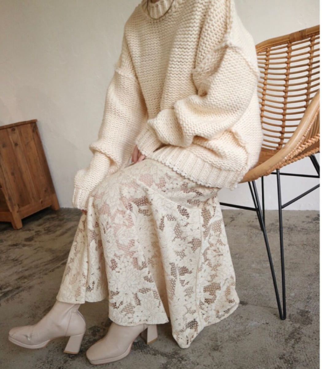 PayPayフリマ|Acka lace mermaid skirt(アイボリー)