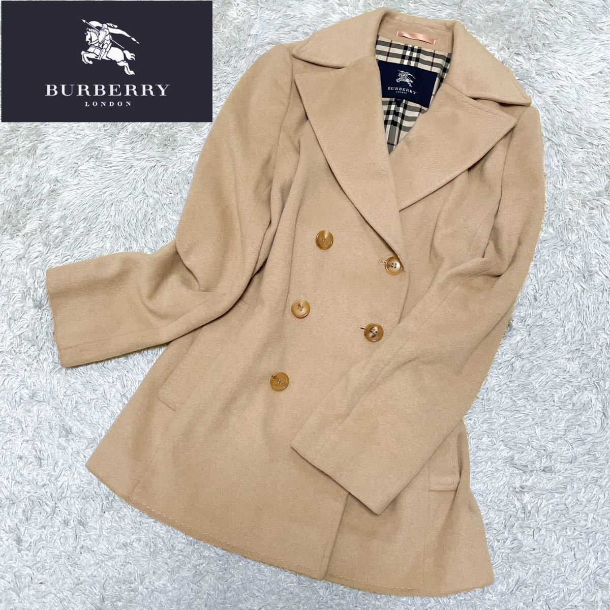 注目ブランドのギフト Burberry London ピーコート ウールカシミア ai