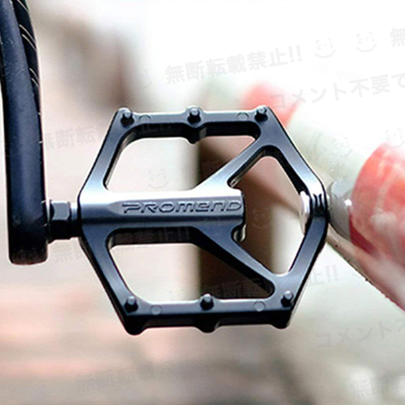 自転車ペダル アルミ合金 フラットペダル 滑り止め ピン 釘 軽量 MTB クロスバイク ロードバイク ワイド 幅広 軸芯 9/16 交換 滑り止め 黒_画像6