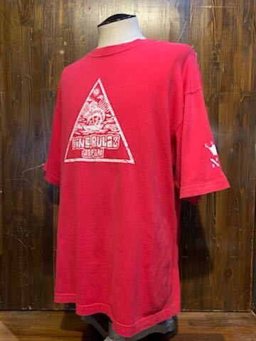 K415 メンズ Tシャツ NINE RULAZ LINE ナインルーラーズ 半袖 レッド 赤 プリント ストリート / L 全国一律送料370円_画像1