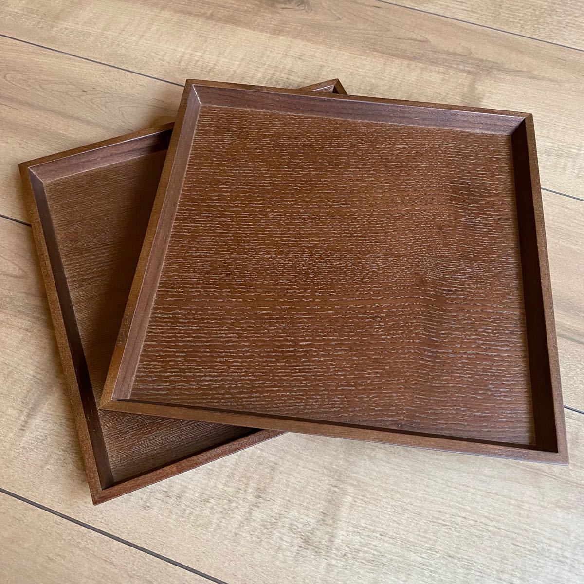 素敵な 新品 木製トレー 4枚セット 木 トレイ お盆 お食事トレイ