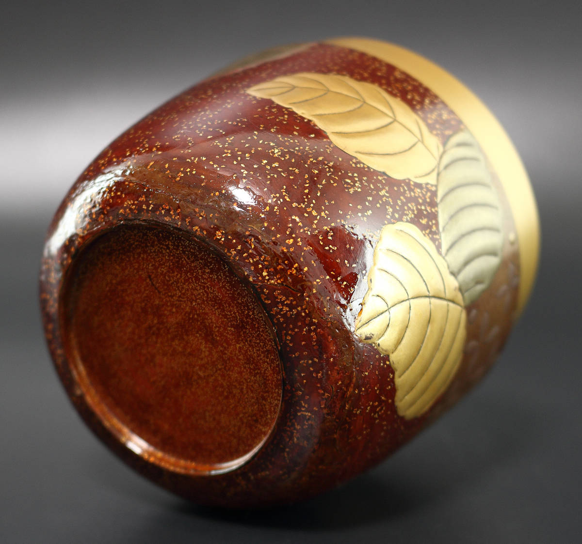 梟】時代 蒔絵 梨地 紫陽花文 大棗 あじさい文 仕覆 時代箱 花文 菊文