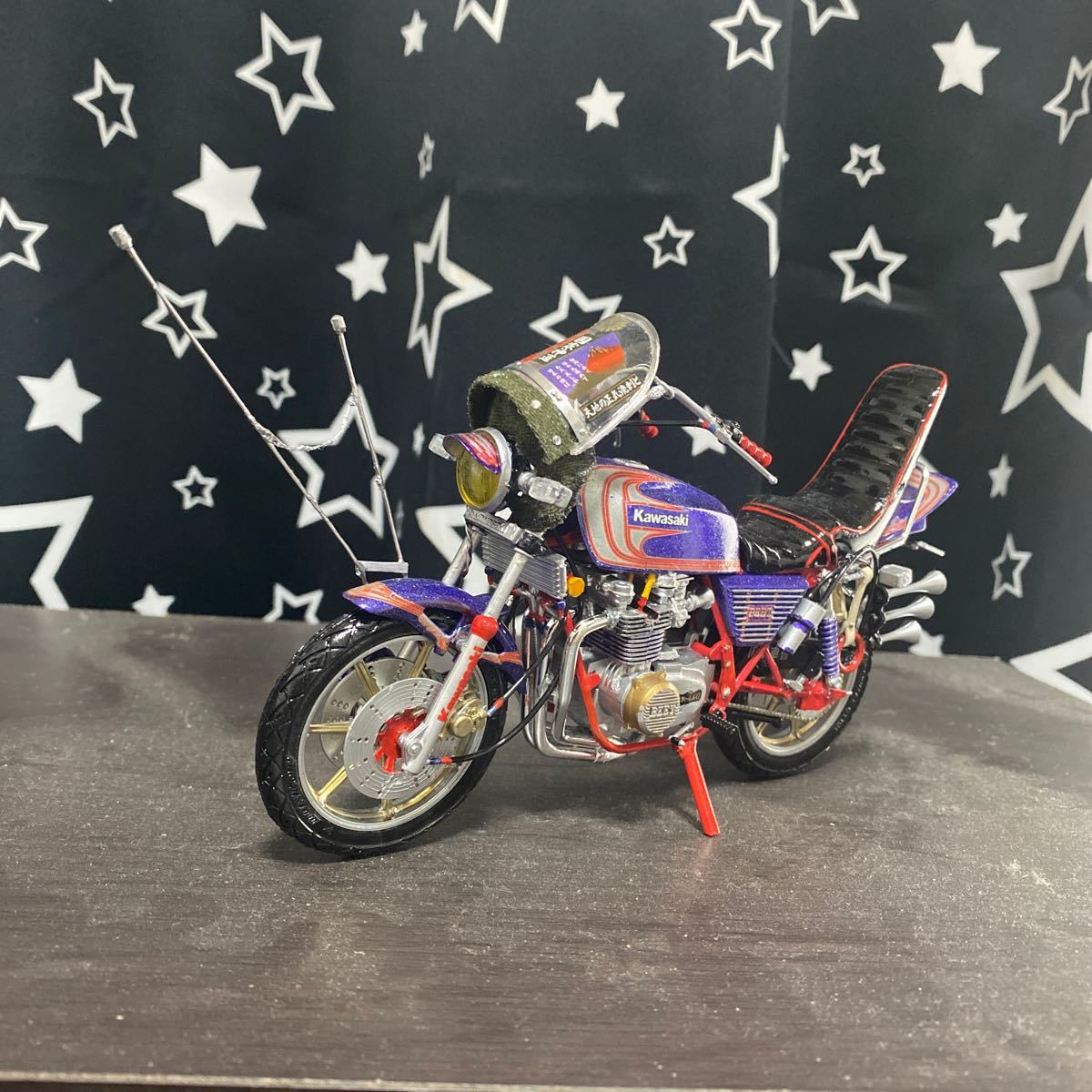 アオシマ 1/12 カワサキ Z400FX E4 改 族車仕様 プラモデル 完成 アオシマ 1/12 カワサキ Z400FX E4 改 族車仕様 プラモデル 完成