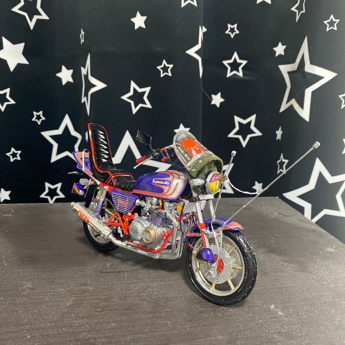 アオシマ 1/12 カワサキ Z400FX E4 改 族車仕様 プラモデル 完成 アオシマ 1/12 カワサキ Z400FX E4 改 族車仕様 プラモデル 完成