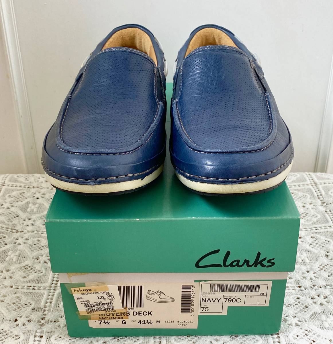 クラークス　Clarks メンズ　未使用　デッキシューズ　スリッポン　ネイビー　日本サイズ25,5cm UKサイズ7,5 _画像2