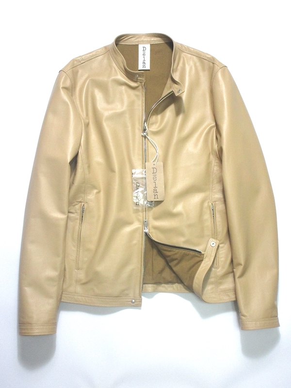 新品 Delan デラン シングル レザー ライダース ジャケット 46