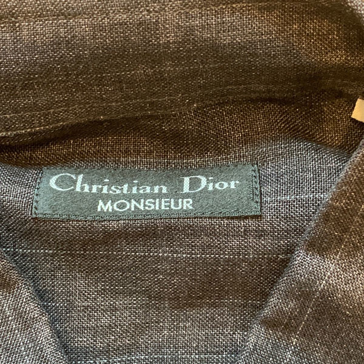 Christian Dior  クリスチャンディオール  ボタンシャツ 麻　L 長袖シャツ