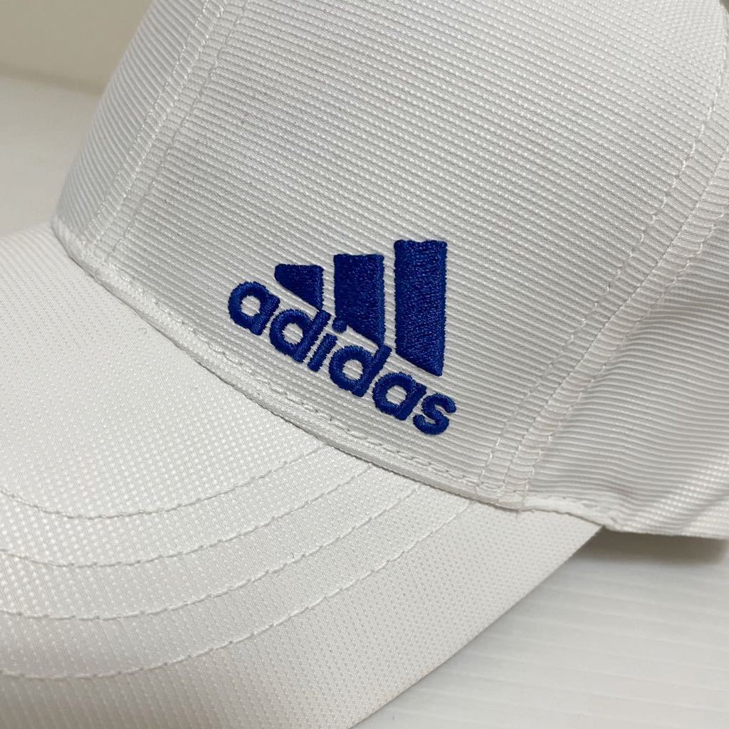新品51817 adidas アディダス　白青ロゴキャップ野球帽　ジュニア　キッズ　スポーツキャップ キャップ帽子_画像3