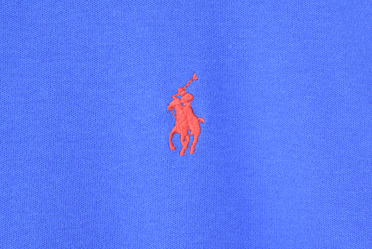【送料無料】 ポロ ラルフローレン コットン 半袖 ポロシャツ メンズXL 刺繍ロゴ ブルー POLO RALPH LAUREN 大きいサイズ 古着 CC0128