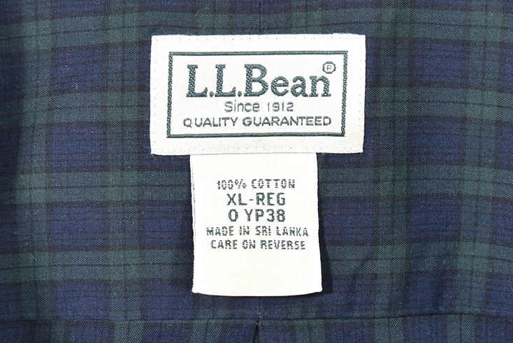 【送料無料】 L.L.Bean コットン ブラックウォッチ ボタンダウンシャツ BDシャツ 長袖シャツ メンズXL エルエルビーン アウトドア CA0846_画像5