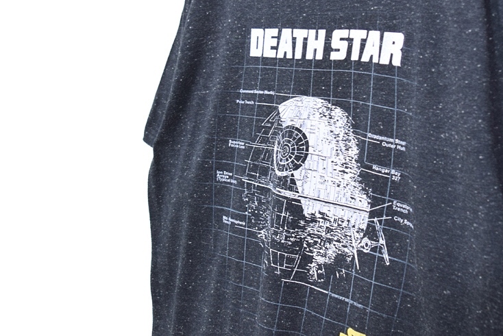 【送料無料】 スターウォーズ デススター Tシャツ ネップ混合 メンズL 映画 ムービーTシャツ STAR WARS 古着 BB0660_画像3