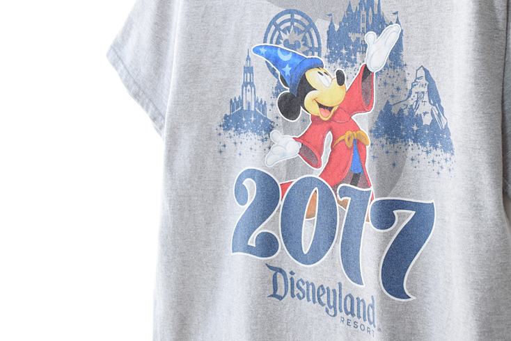 【送料無料】 ディズニー ミッキーマウス ファンタジア Tシャツ メンズM ディズニーランド 2017 古着 BB0712