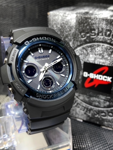 新品 Casio カシオ G-SHOCK ジーショック 正規品 腕時計アナデジ 電波ソーラー腕時計 20気圧防水 ワールドタイム マルチバンド６ ブルー_画像5
