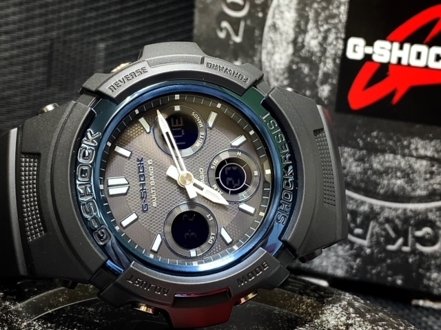 新品 Casio カシオ G-SHOCK ジーショック 正規品 腕時計アナデジ 電波ソーラー腕時計 20気圧防水 ワールドタイム マルチバンド６ ブルー_画像7
